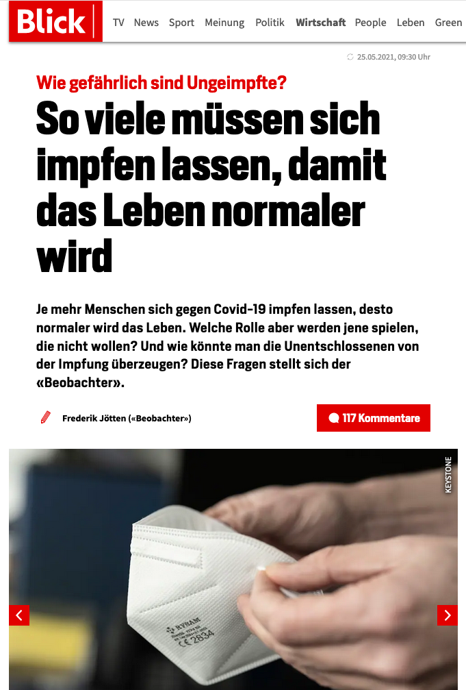 Blick Wie Gefährlich Sind Ungeimpfte Fake News Redaktion 